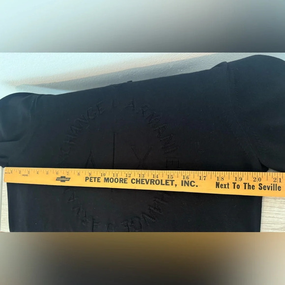 Armani Exchange Block Logo Embossed Sweater Cotton Blend Luxe Size Large - Picture 6 of 9